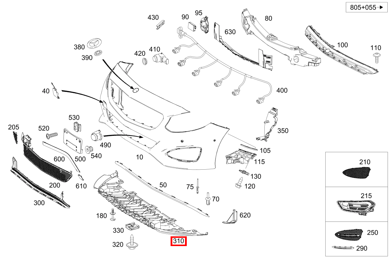 Abstützung Stoßfängerverkleidung unten B180 BE 246