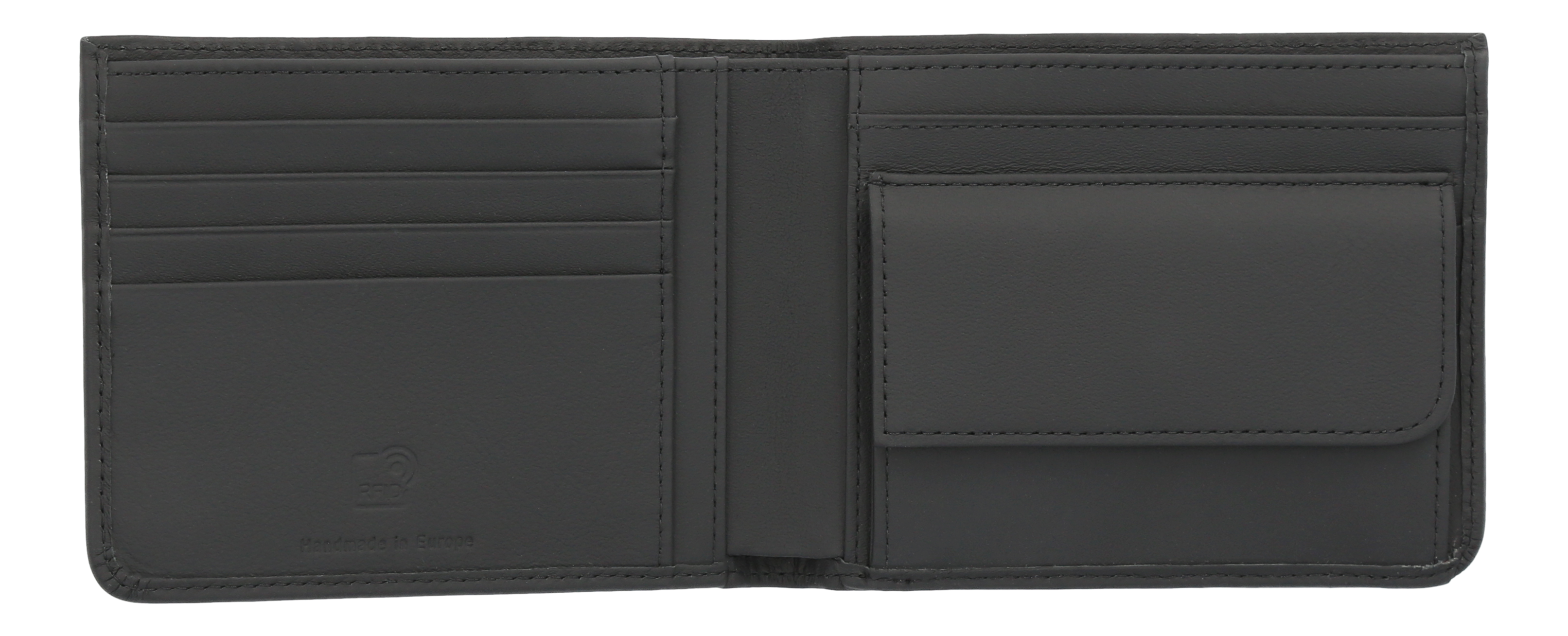 Geldbörse schwarz, Rindleder
