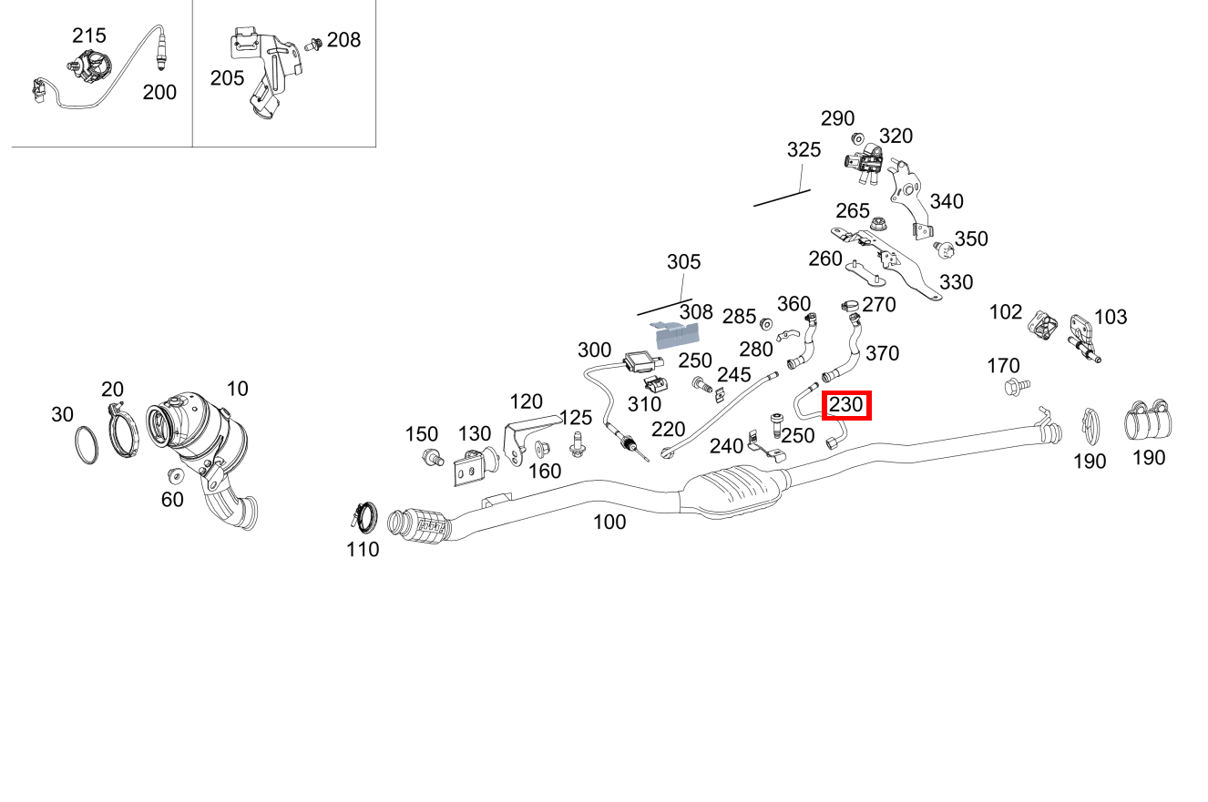 Druckleitung Ottopartikelfilter hinten GLC 200 4MATIC 293