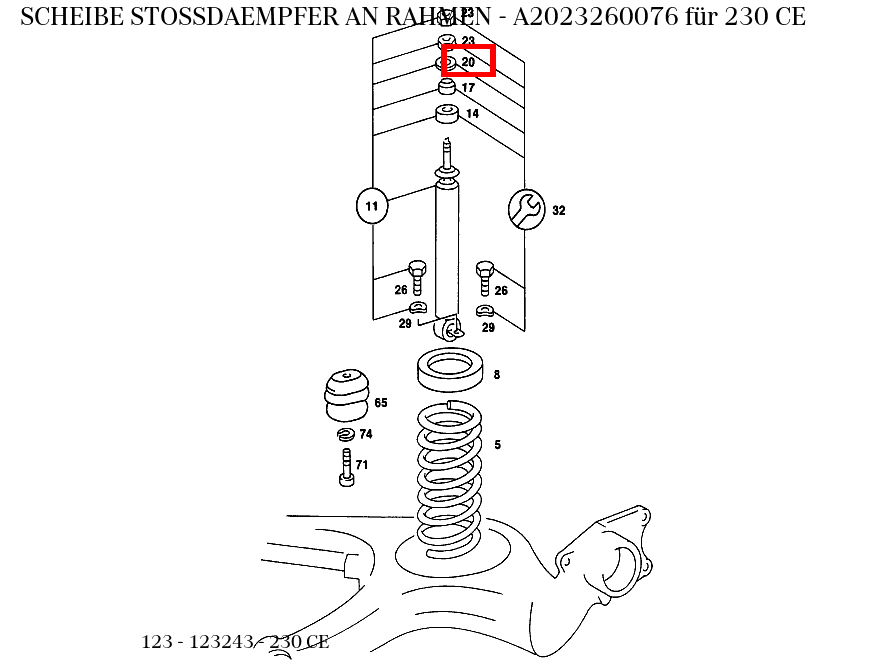 Scheibe STOSSDAEMPFER AN RAHMEN 230 CE 123 Scheibe STOSSDAEMPFER AN RAHMEN 230 CE 123
