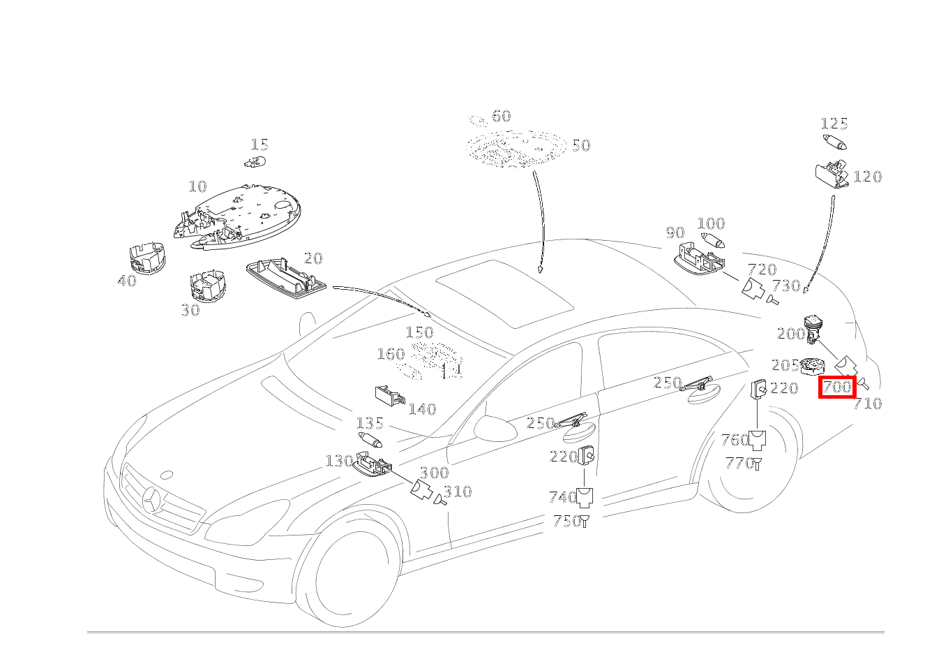 Stecker Steckdose Laderaum X58/4; 3-PIN WDF2 CLS 55 AMG 219