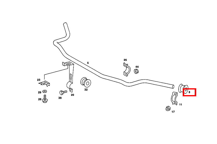 Elastomerlager DREHSTAB AN QUERLENKER 190 E 2.6 Limousine 201