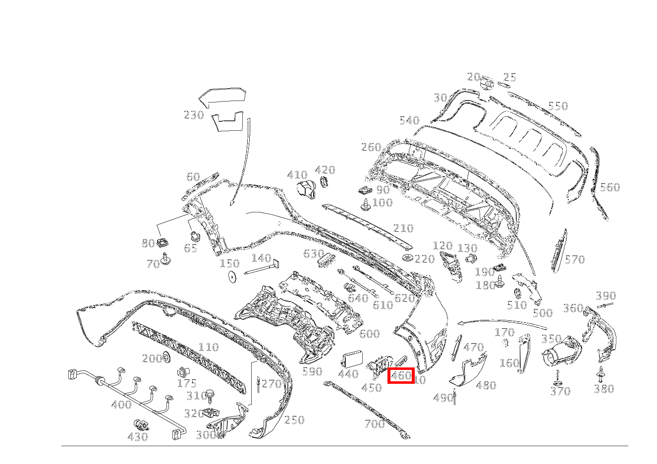Befestigungsklammer Abdeckung hinten Mercedes-AMG GLA 45 4MATIC Sport Utility Vehicle 156