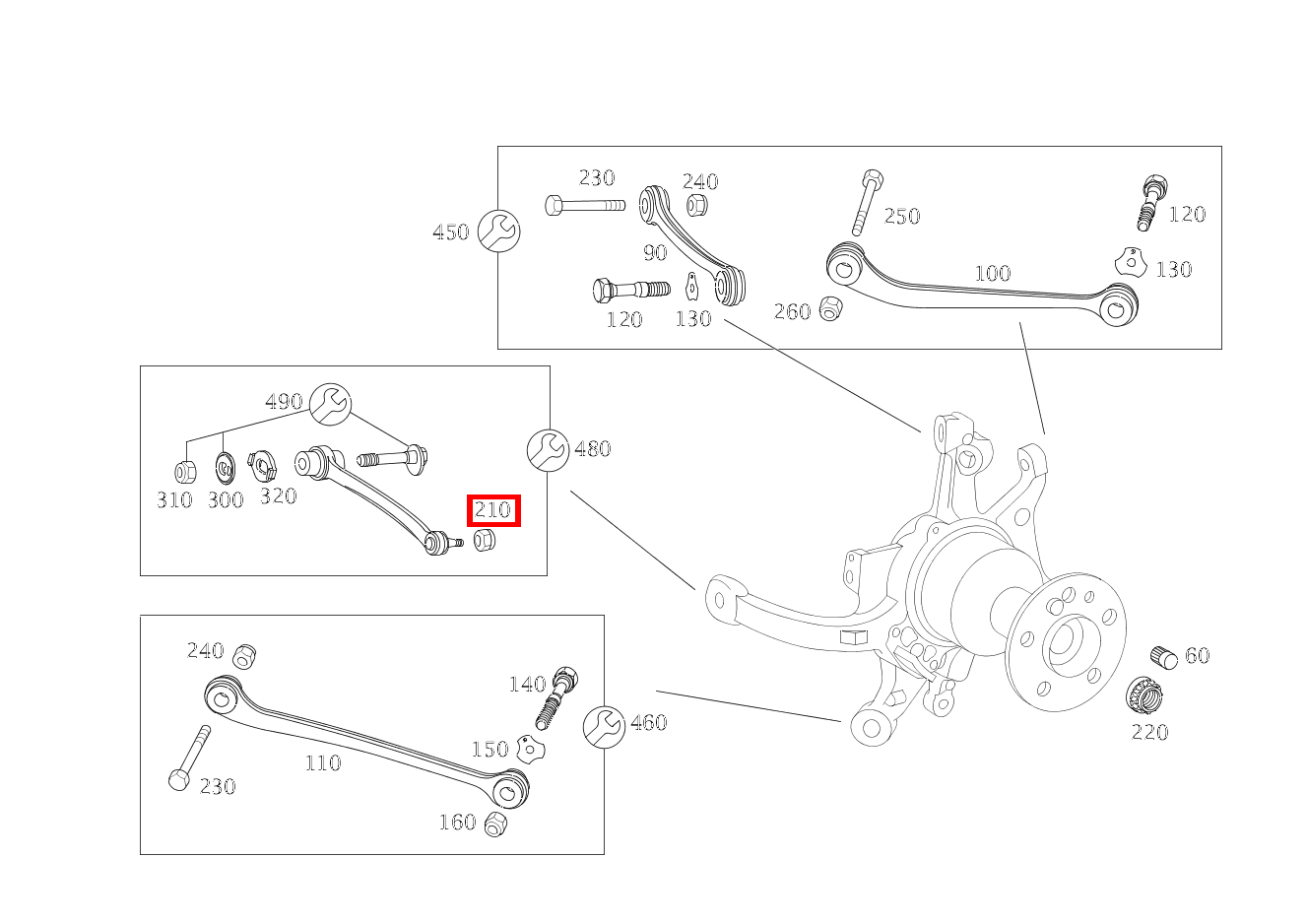 Sechskantmutter SPURSTANGE AN RADTRAEGER; M10 Maybach 62 S (langer Radstand) 240