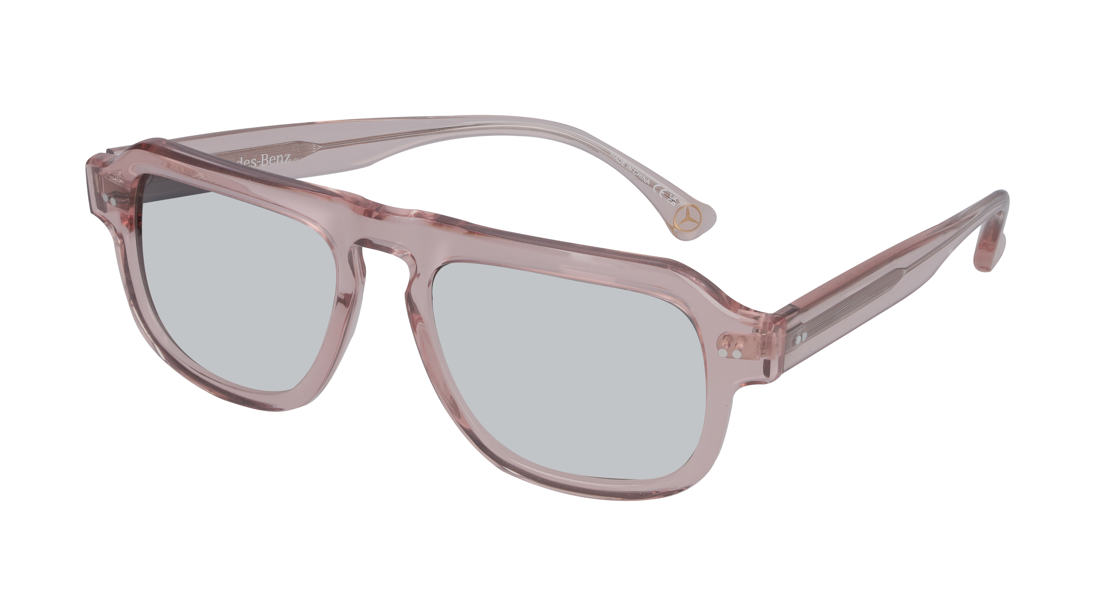 Sonnenbrille, Unisex, roségold / bronzefarben, Acetat, transparent