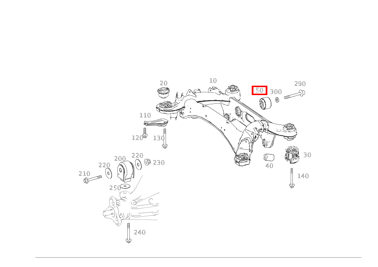 Gummilager Achsgehäuse an Hinterachsträger, hinten E300 BT H 212 Gummilager Achsgehäuse an Hinterachsträger, hinten E300 BT H 212