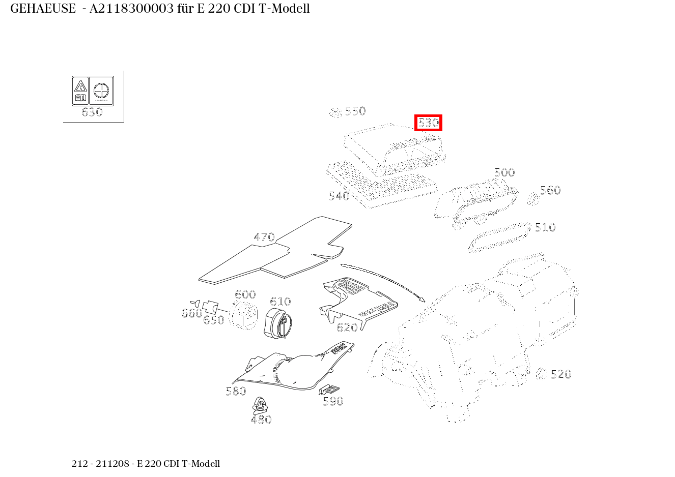 Gehäuse E 220 CDI T-Modell 212 Gehäuse E 220 CDI T-Modell 212
