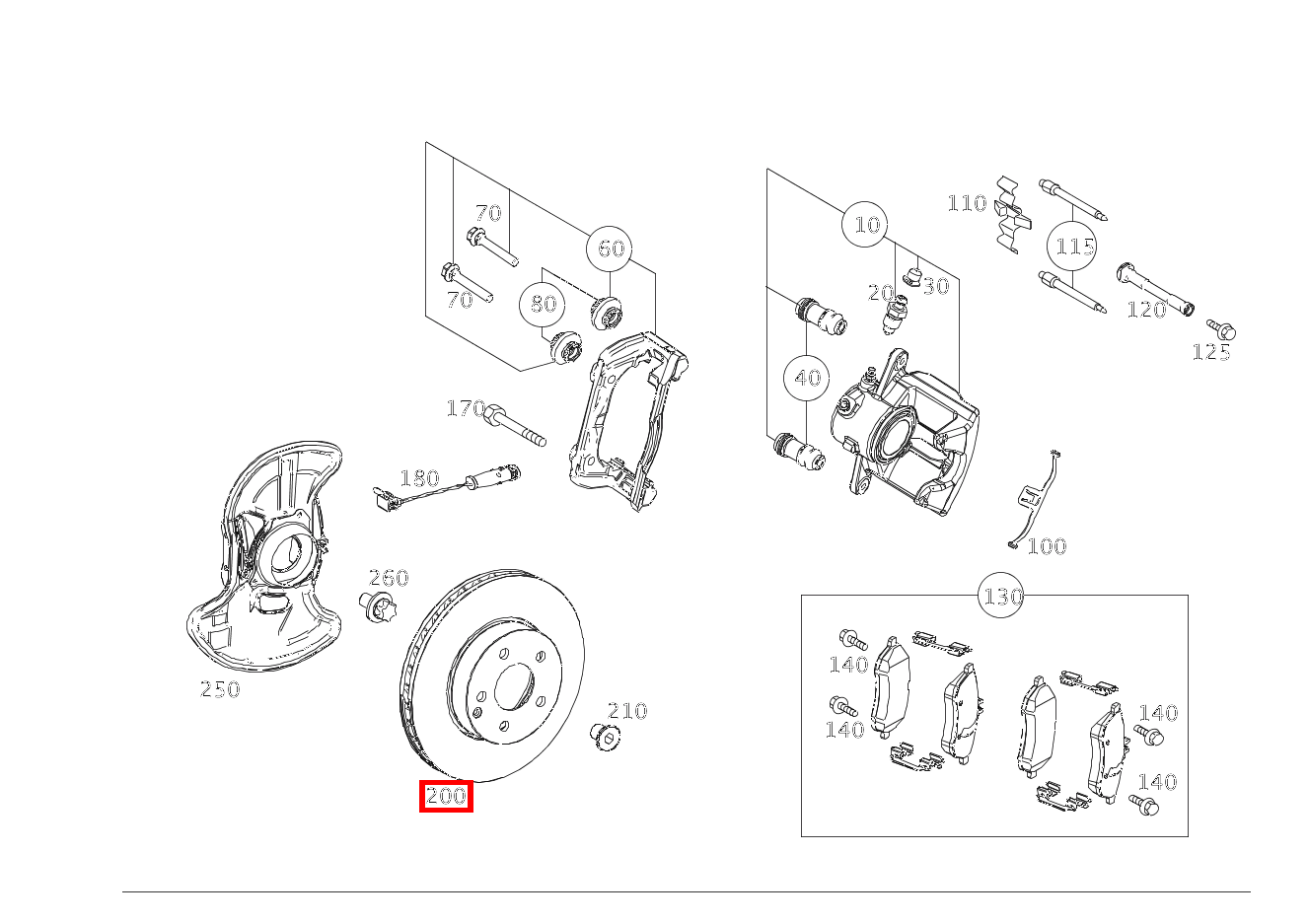 Bremsscheibe belüftet VORNE C200 C 204