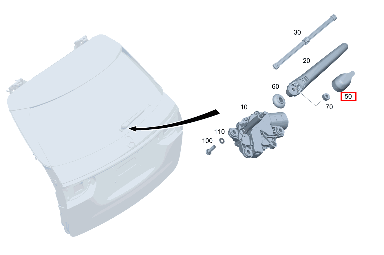 Abdeckung Wischerarm ABDECKUNG WISCHERACHSE Mercedes-AMG E 63 S 4MATIC+ T-Modell 213