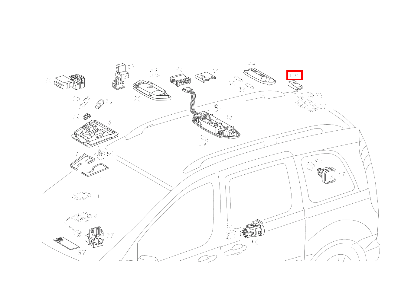 ISOLIERHUELSE DECKENLEUCHTE HINTEN E15/3.2 Vaneo 1.6 TREND 414