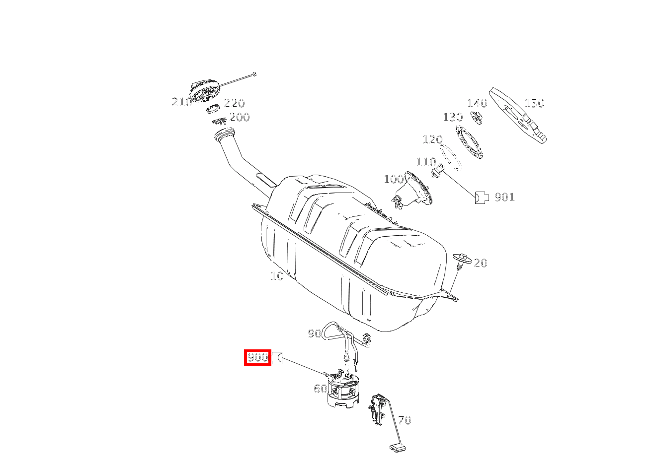 Stecker Kraftstoffpumpe mit Tankgeber M3/3; 7-PIN SLK2.8, MLK1.2 SL65 AMG 231