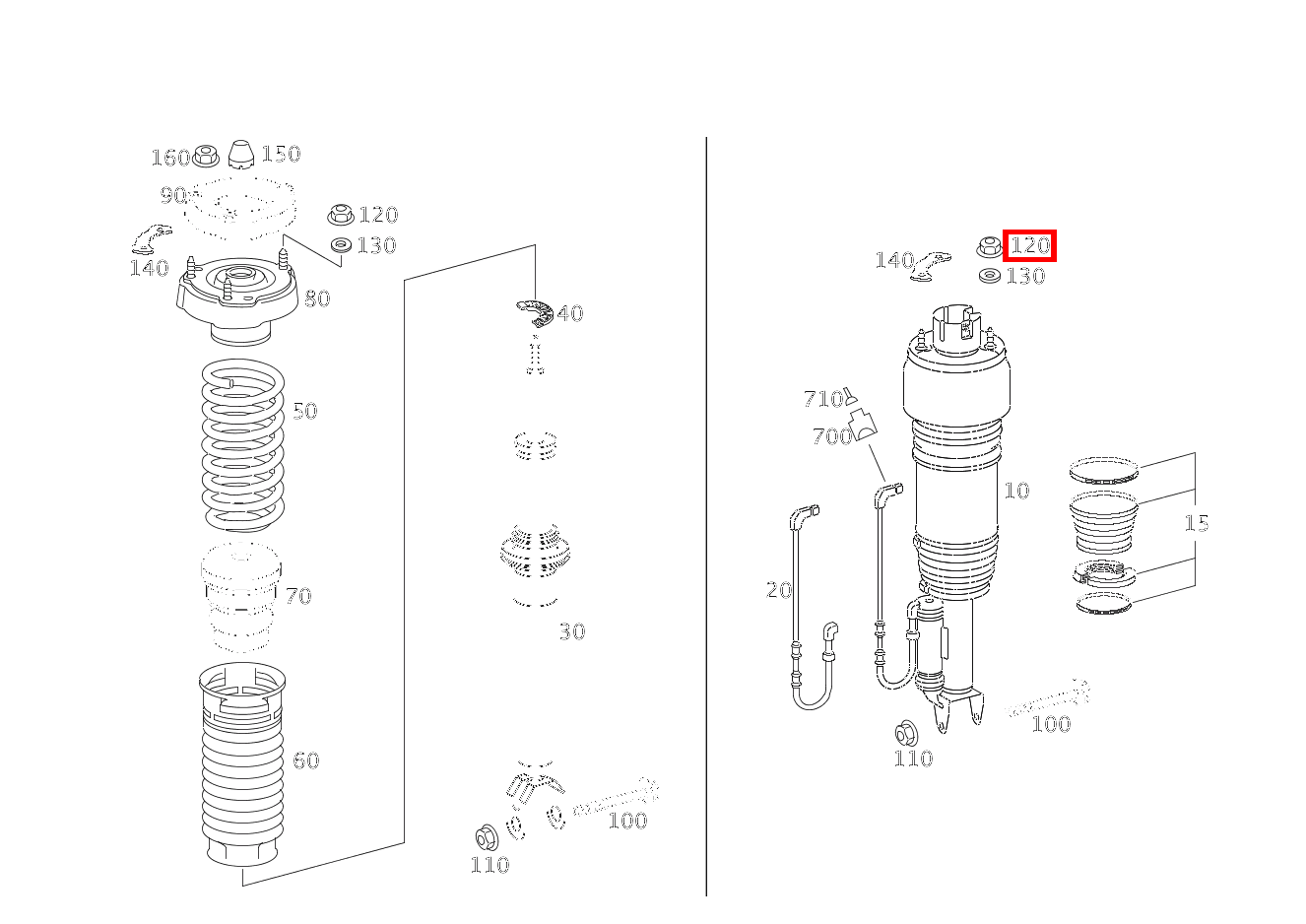 Mutter FEDERBEIN AN KAROSSERIE; M8 CLS 55 AMG 219