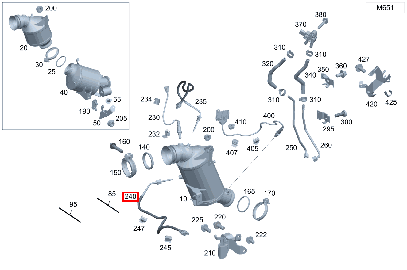 Temperatursensor Katalysator seitlich C 250 d Cabriolet BCA 205 Temperatursensor Katalysator seitlich C 250 d Cabriolet BCA 205