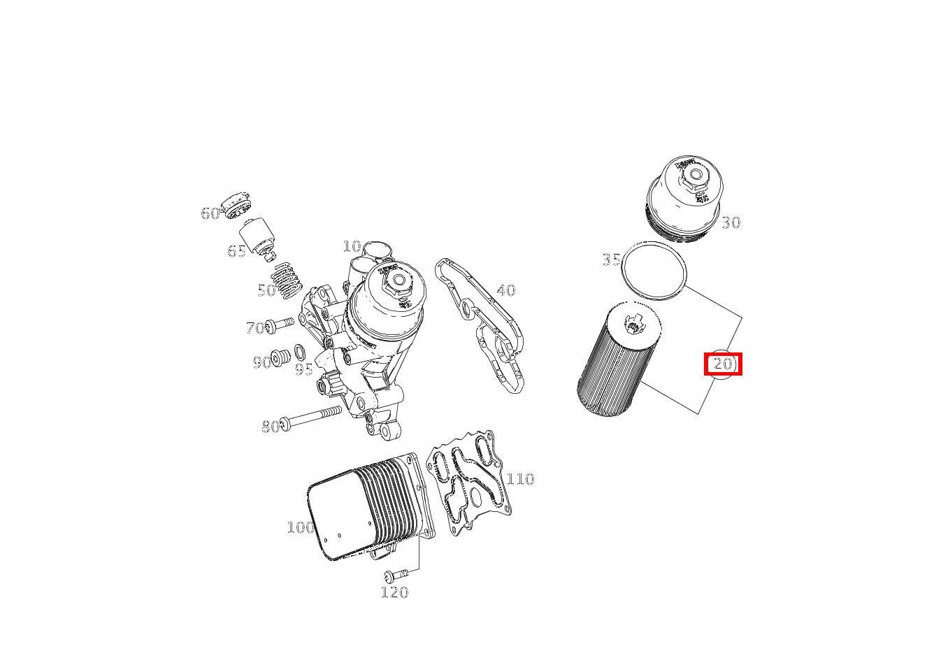 Teilesatz Filtereinsatz SLK55 AMG 172