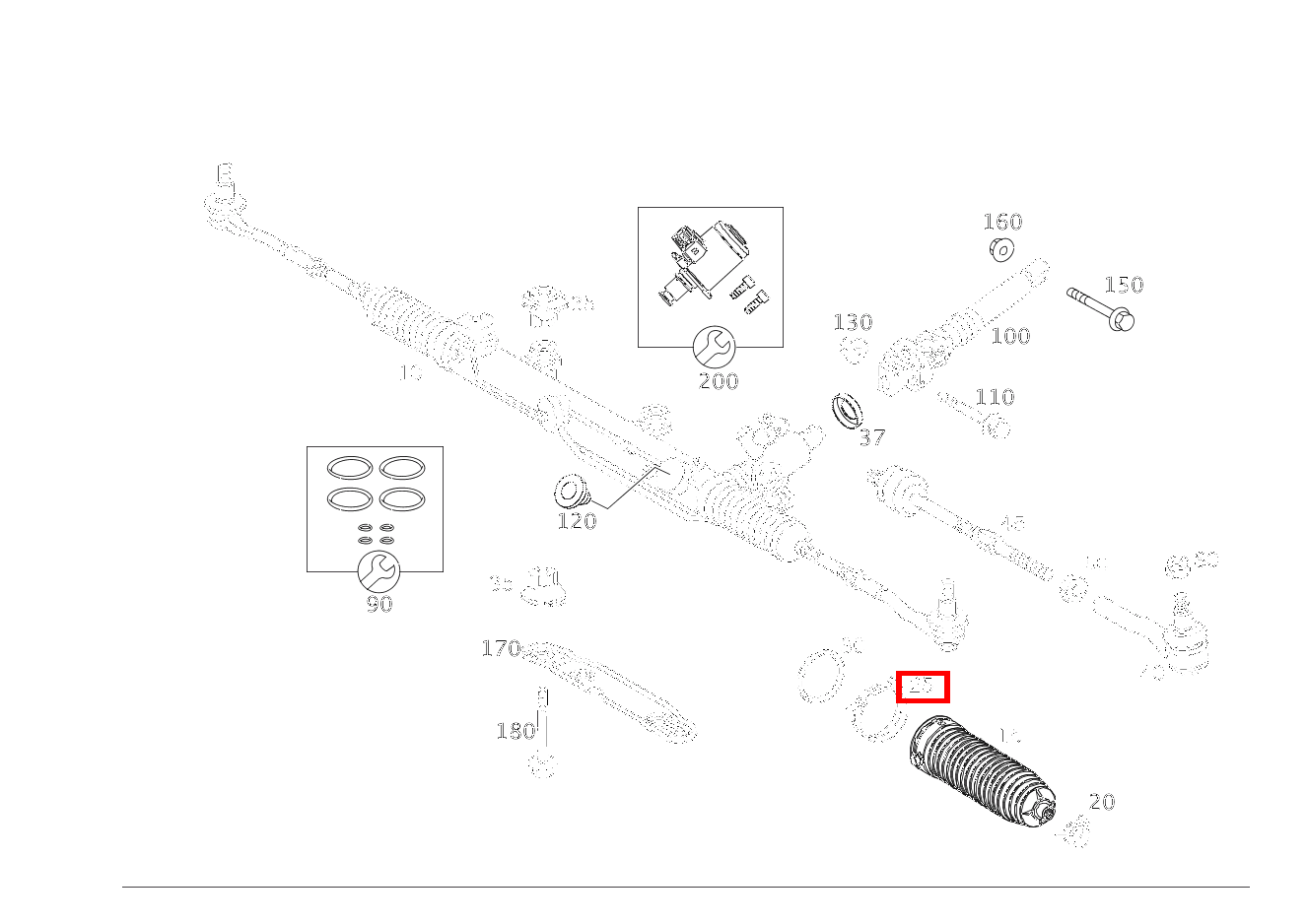 EINOHRKLEMME MANSCHETTE AN LENKUNG INNEN; 68 MM CLK 63 AMG Cabriolet 209