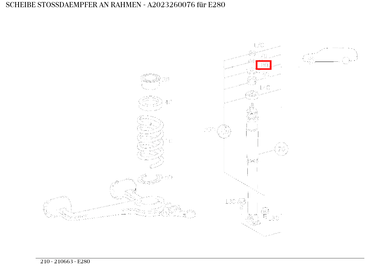 Scheibe STOSSDAEMPFER AN RAHMEN E280 210 Scheibe STOSSDAEMPFER AN RAHMEN E280 210