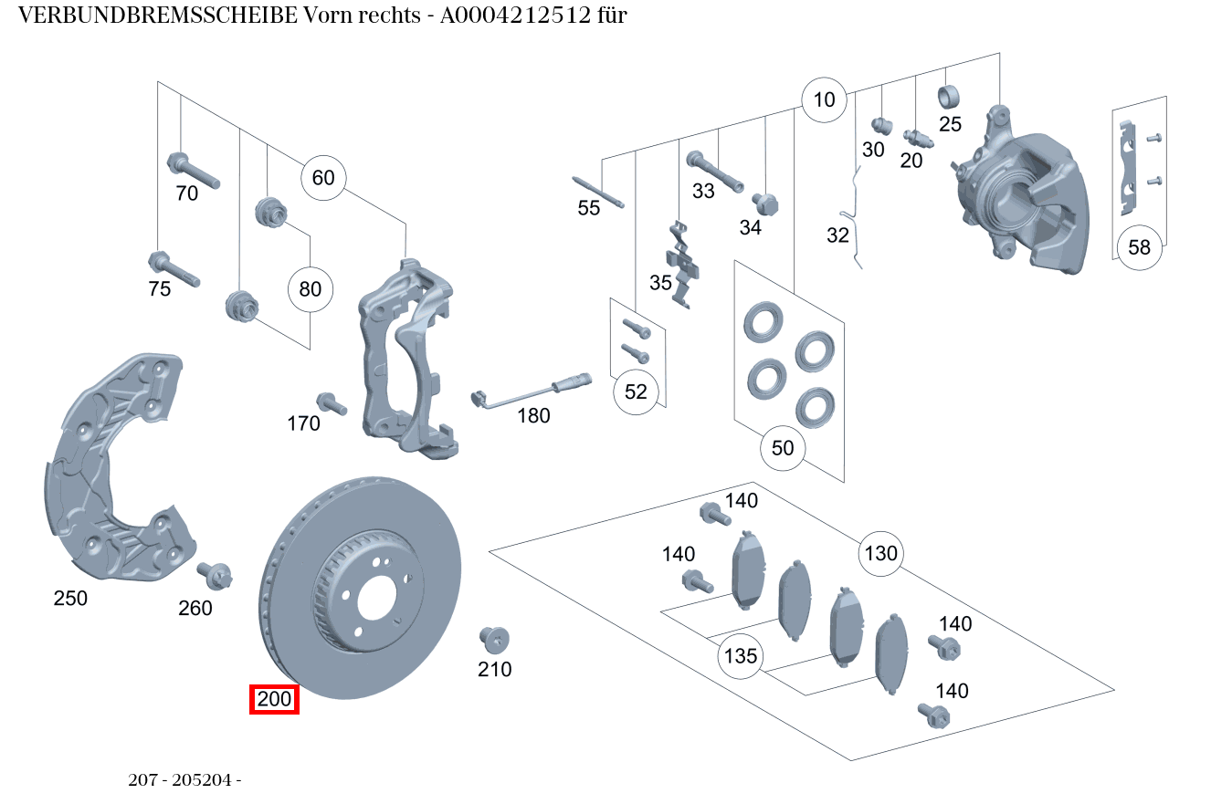 Verbundbremsscheibe Vorn rechts 207