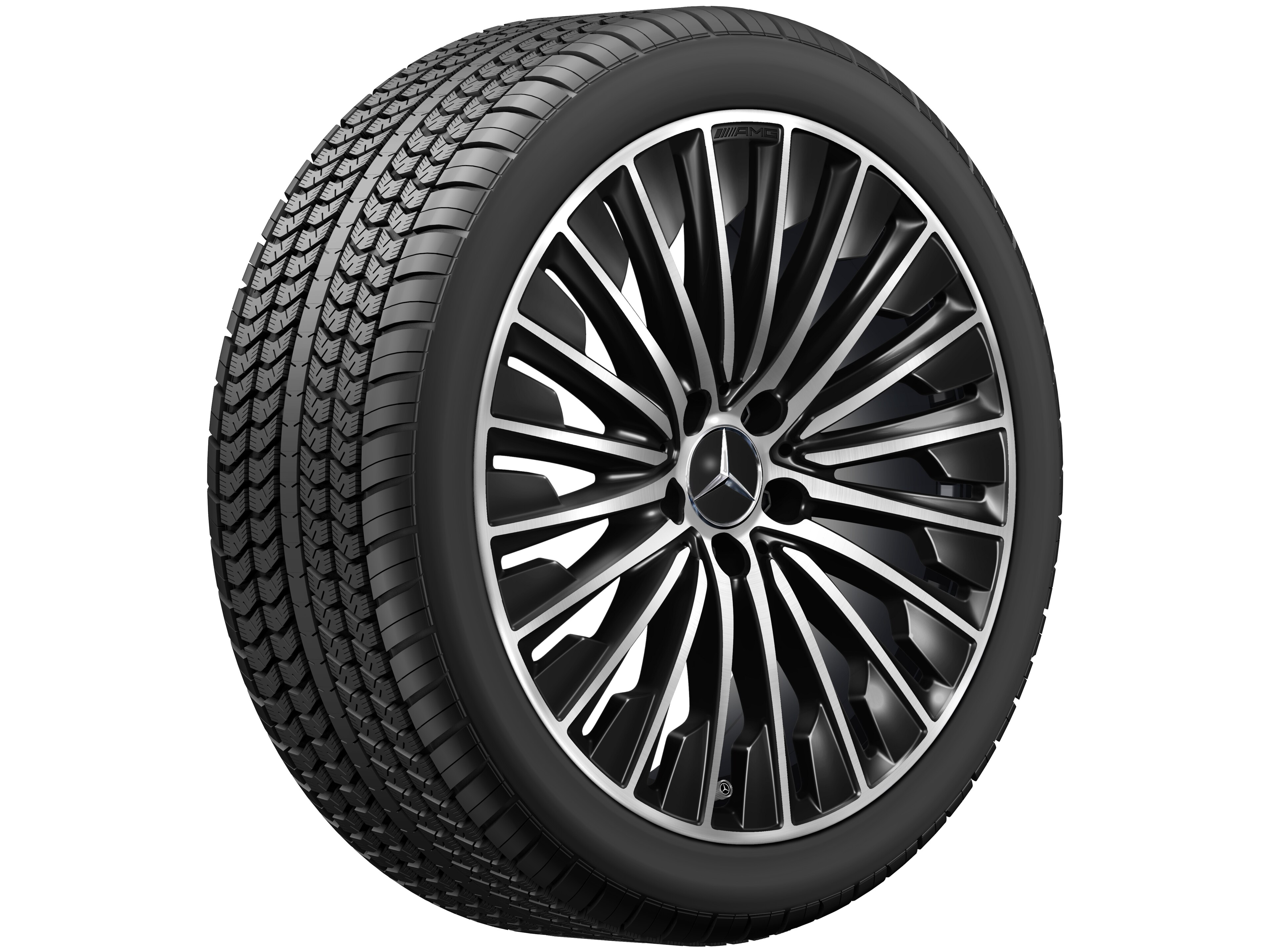 AMG Vielspeichen-Rad, 19 Zoll, 8 J x 19 ET 45,1, schwarz, glanzgedreht
