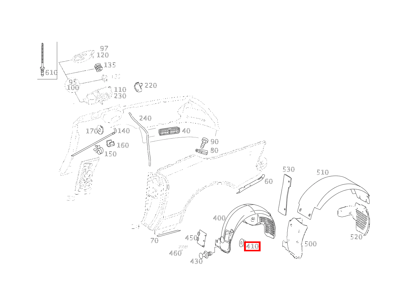Sechskantmutter ABDECKUNG AN ROHBAU SL 65 AMG Roadster BCA 230