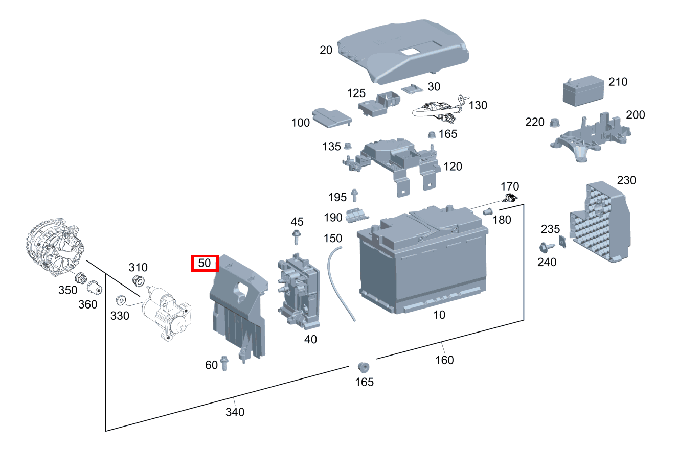 Seitenwand Starterbatterie GLB 200 4MATIC 253