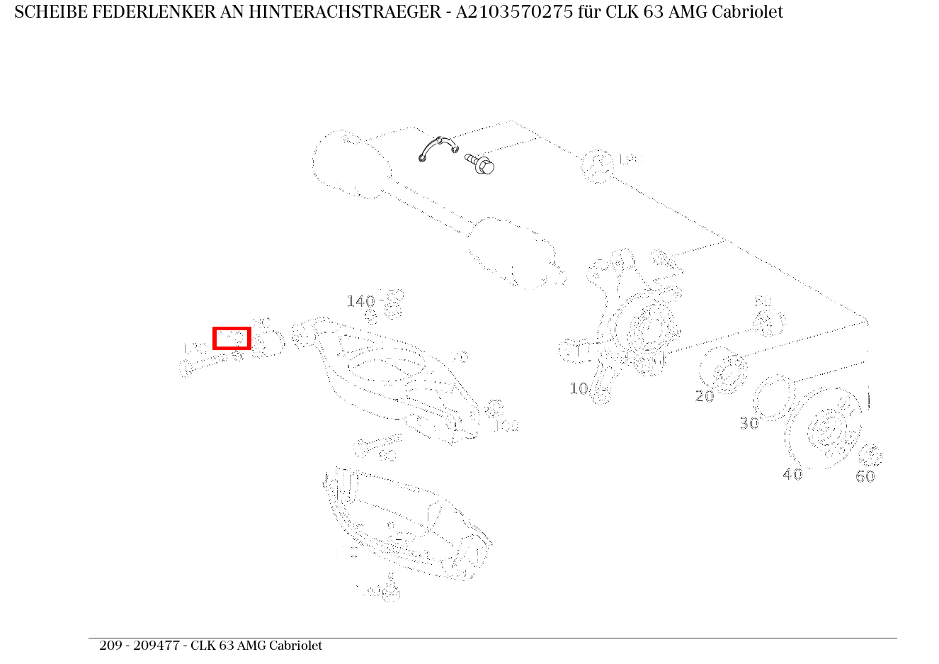 Scheibe FEDERLENKER AN HINTERACHSTRAEGER CLK 63 AMG Cabriolet 209