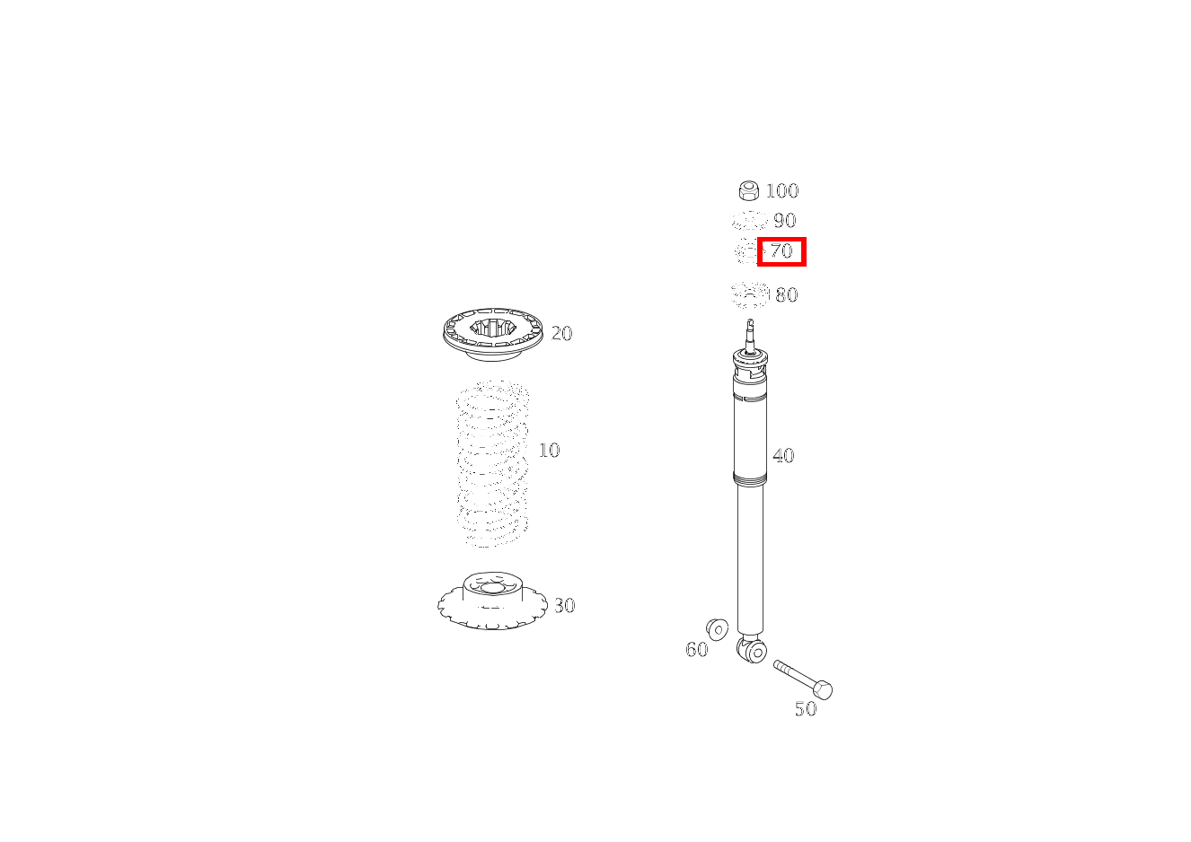 ELASTOMERRING STOSSDAEMPFER AN KAROSSERIE B 180 246 ELASTOMERRING STOSSDAEMPFER AN KAROSSERIE B 180 246