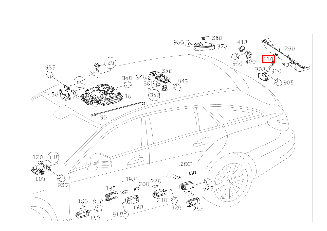 Lampenfassung LEUCHTE; 12V-5W CLS 250 Shooting Brake BlueTEC 4MATIC 218