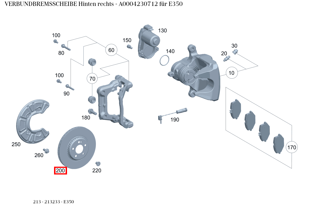 Verbundbremsscheibe Hinten rechts E350 213 Verbundbremsscheibe Hinten rechts E350 213