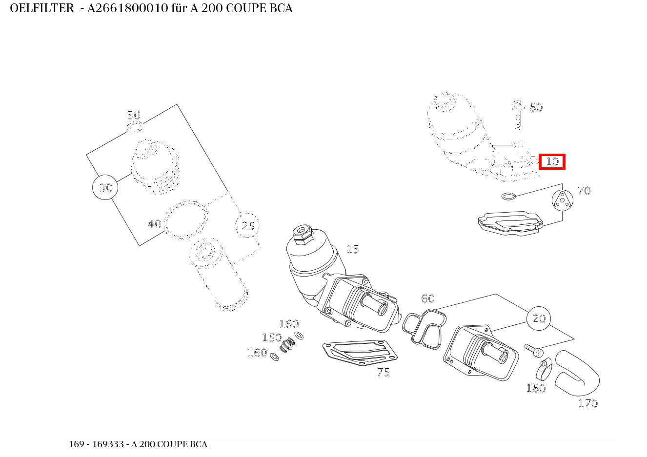 Ölfilter A 200 COUPE BCA 169 Ölfilter A 200 COUPE BCA 169