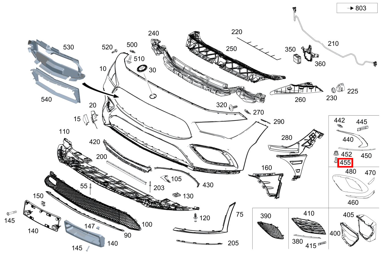 Sechsrundschraube Befestigung Seitenspoiler, links und rechts; 5X16 Mercedes-AMG CLA 45 S 4MATIC+ Shooting Brake 118