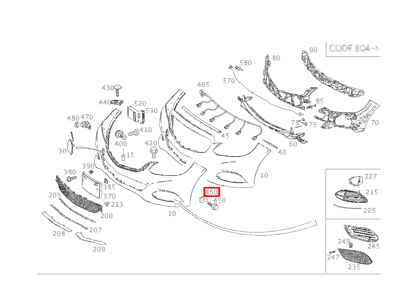 CLIPSMUTTER BLECHSCHRAUBE STOSSFAENGER AN HALTER MOTORRAUMVERKLEIDUNG E 220 CDI T-Modell 253