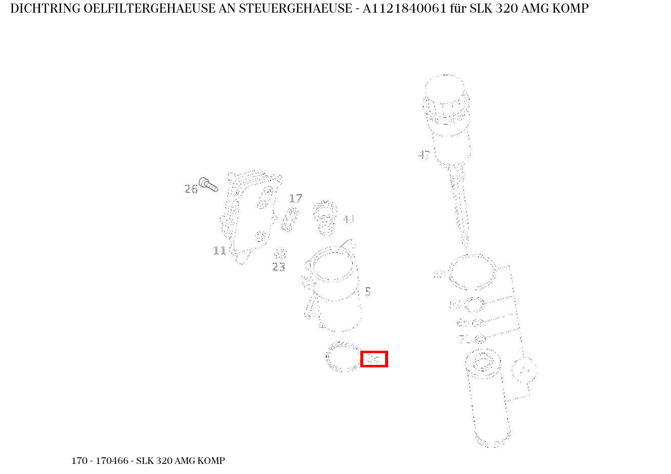 Dichtring OELFILTERGEHAEUSE AN STEUERGEHAEUSE SLK 320 AMG KOMP 170
