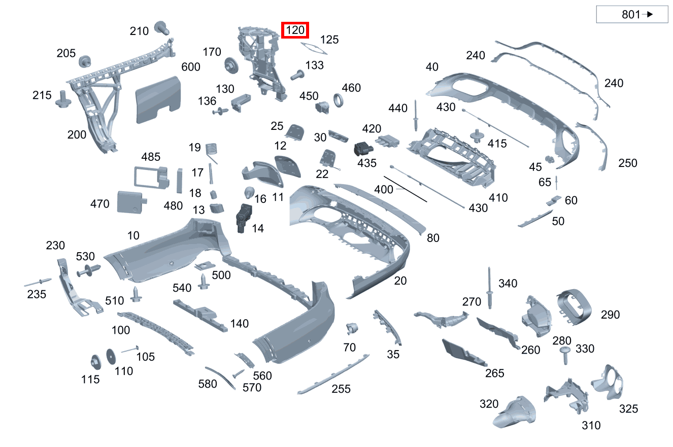 Grundtäger Stossfänger Rechts für GLC 253, E 213-Klasse kaufen 