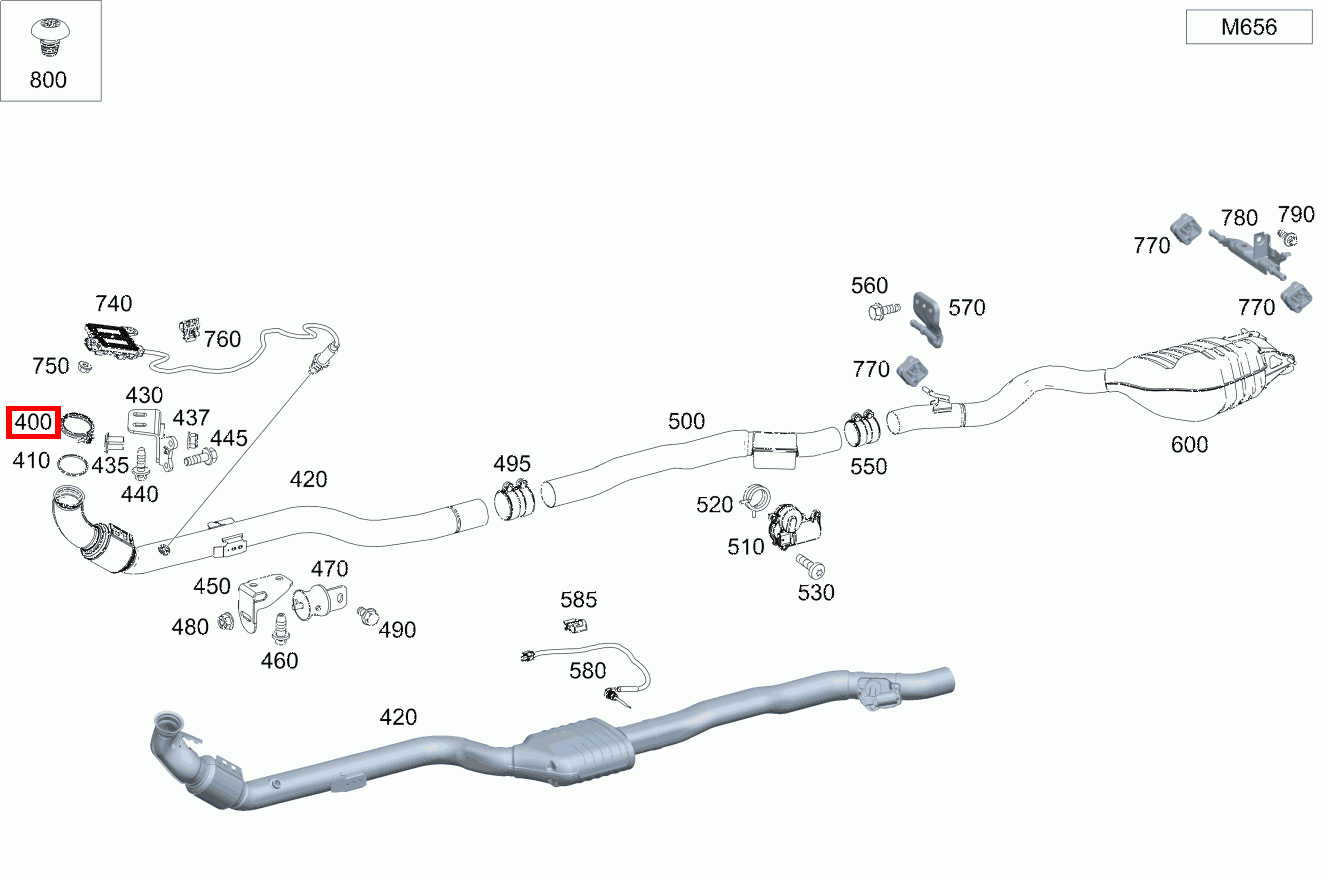 Rohrschelle Abgasanlage AUSPUFFROHR VORN AN PARTIKELFILTER CLS 400 d 4MATIC 257