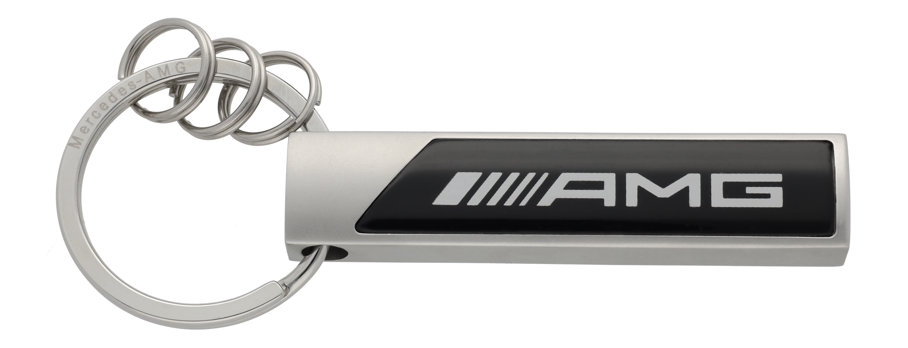 AMG Schlüsselanhänger, Logo silberfarben / schwarz / weiß, Edelstahl