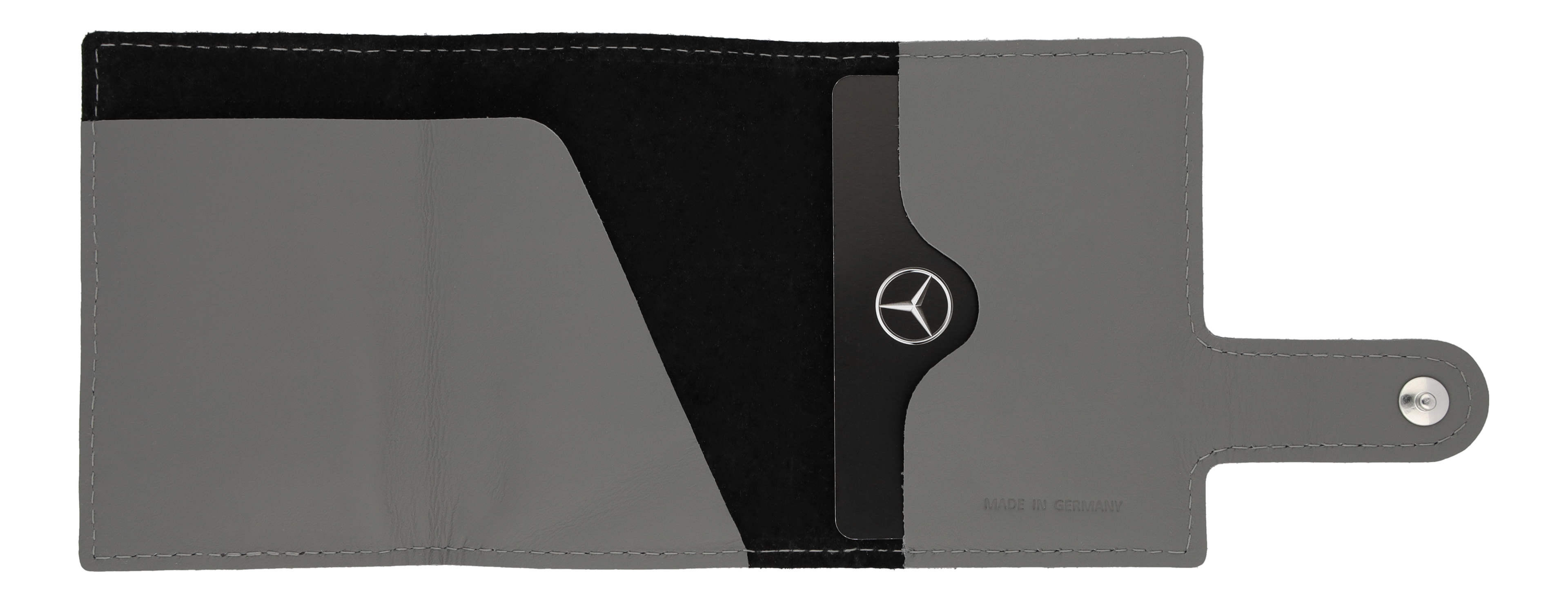 Mini-Geldbörse silbergrau, Rindleder