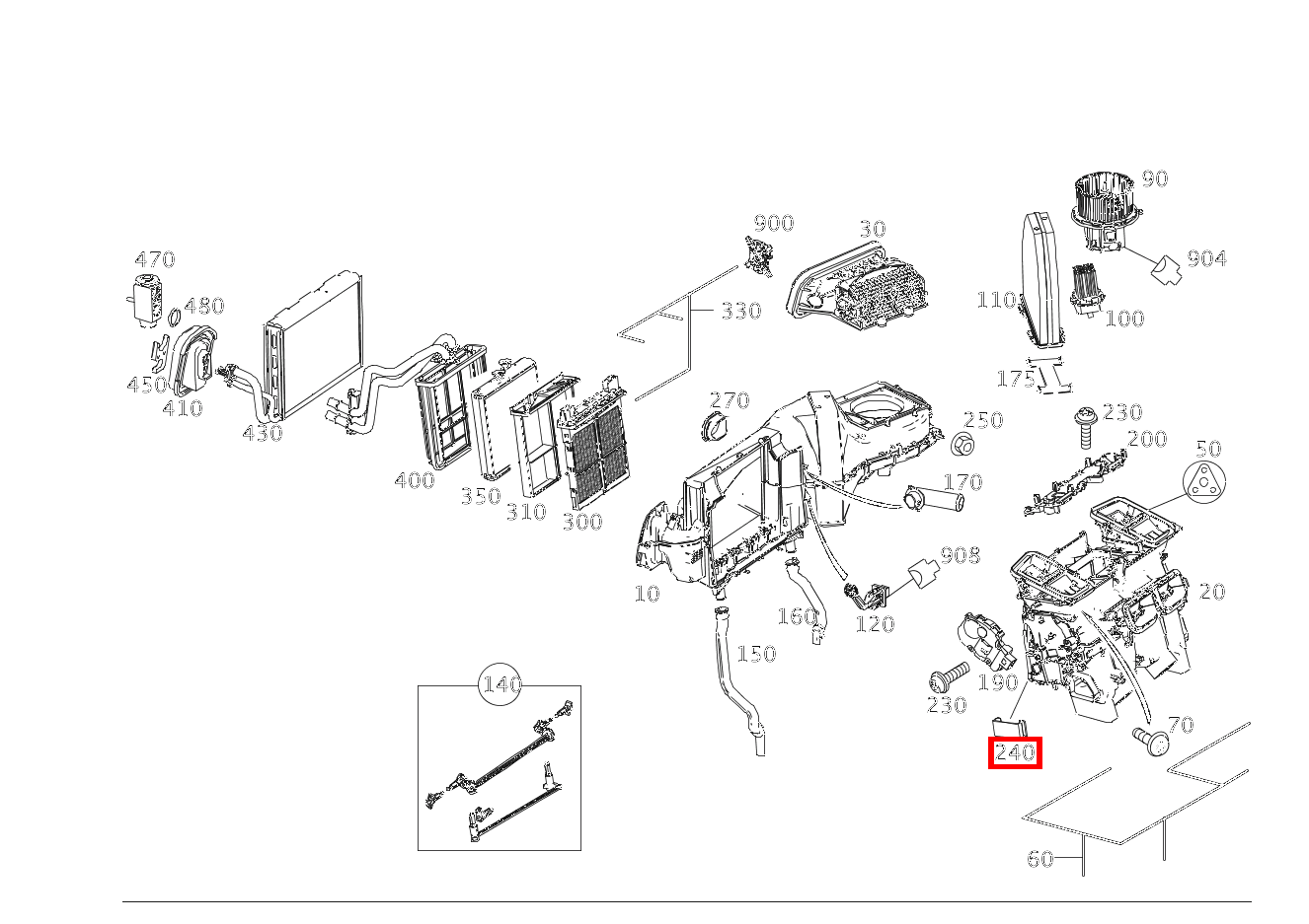 SPANNFEDER AN KLIMAKASTEN GLK 350 4MATIC 204