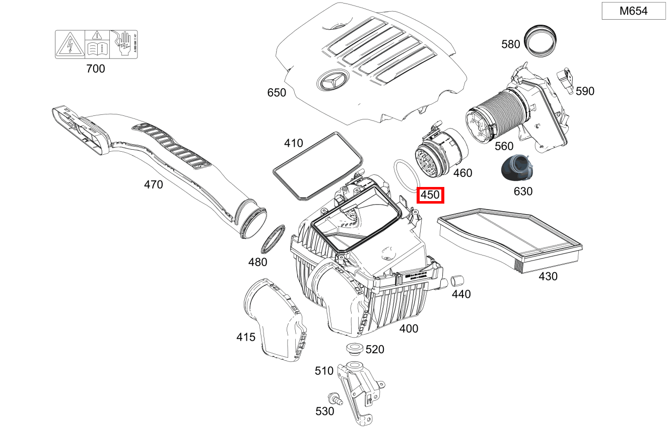 O-Ring Luftmassenmesser an Dämpferfilter A 220 d Limousine 177