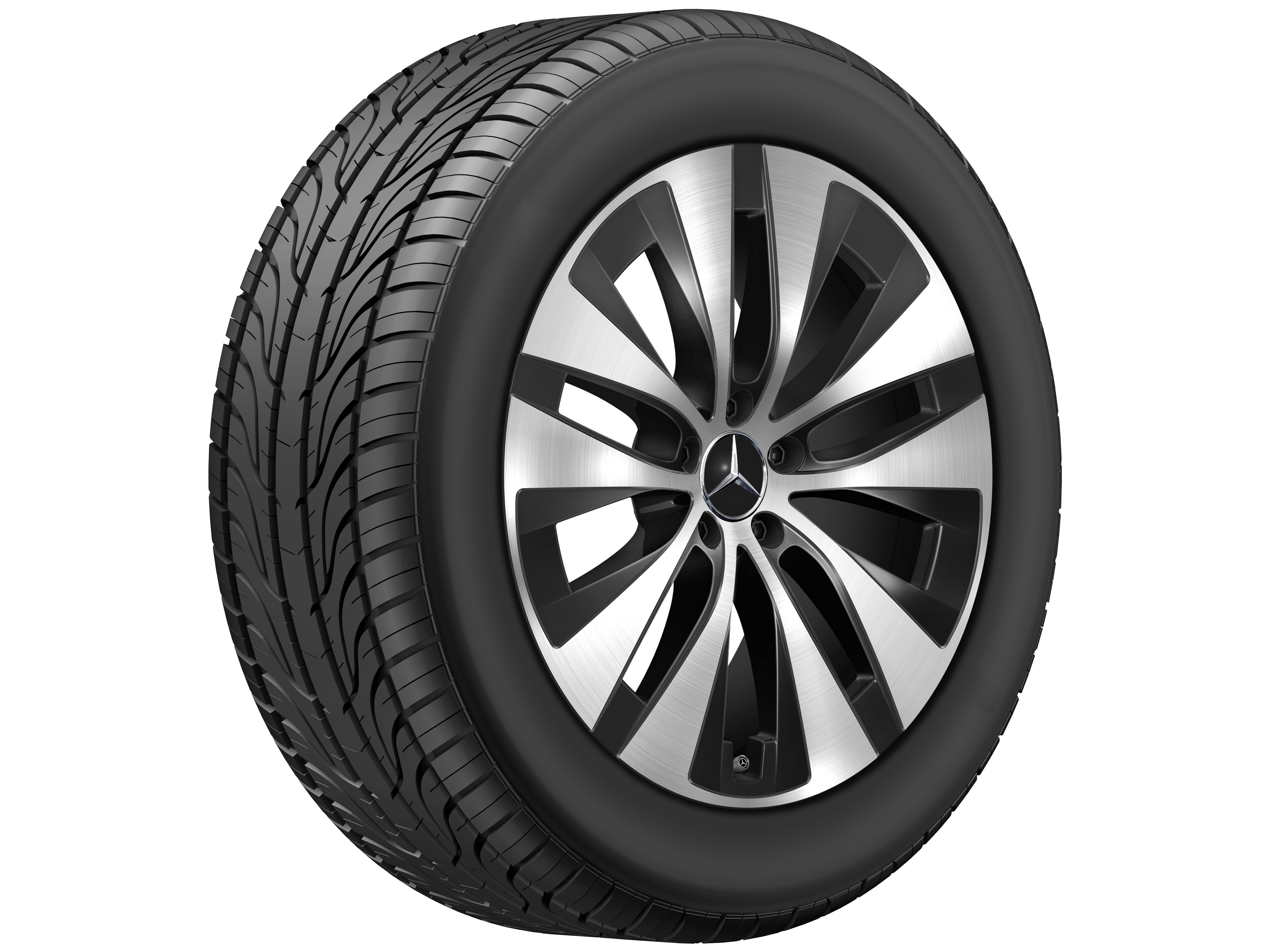 Mercedes-Benz - 5-Doppelspeichen-Rad, Aero, 20 Zoll 8,5 J x 20 ET 42, schwarz, glanzgedreht
