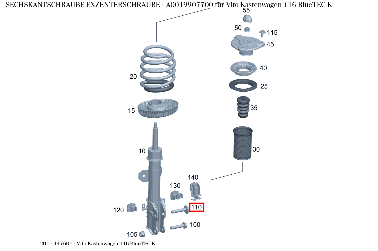 Sechskantschraube EXZENTERSCHRAUBE Vito Kastenwagen 116 BlueTEC K 201 Sechskantschraube EXZENTERSCHRAUBE Vito Kastenwagen 116 BlueTEC K 201