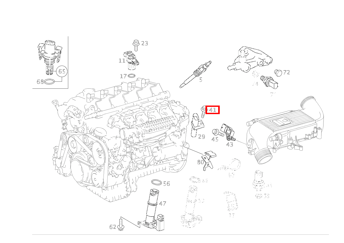 Sechsrundschraube POSITIONSGEBER AN ZYLINDERKURBELGEHAEUSE M 6X16; M6X16 CLK 270 CDI Coupé BCA 209