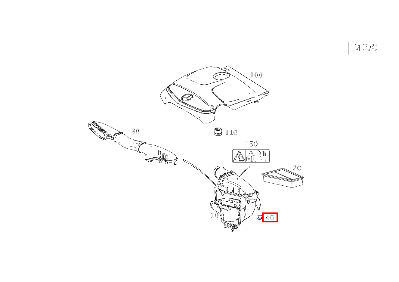 Elastomerlager Befestigung Dämpferfilter CLA 200 Shooting Brake 212