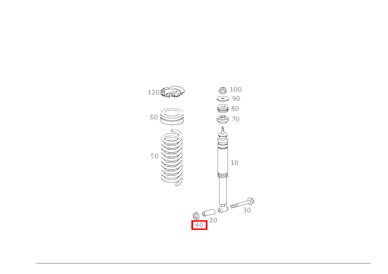 Mutter BEFESTIGUNG STOSSDAEMPFER UNTEN; M10 SLK 55 AMG Roadster 171