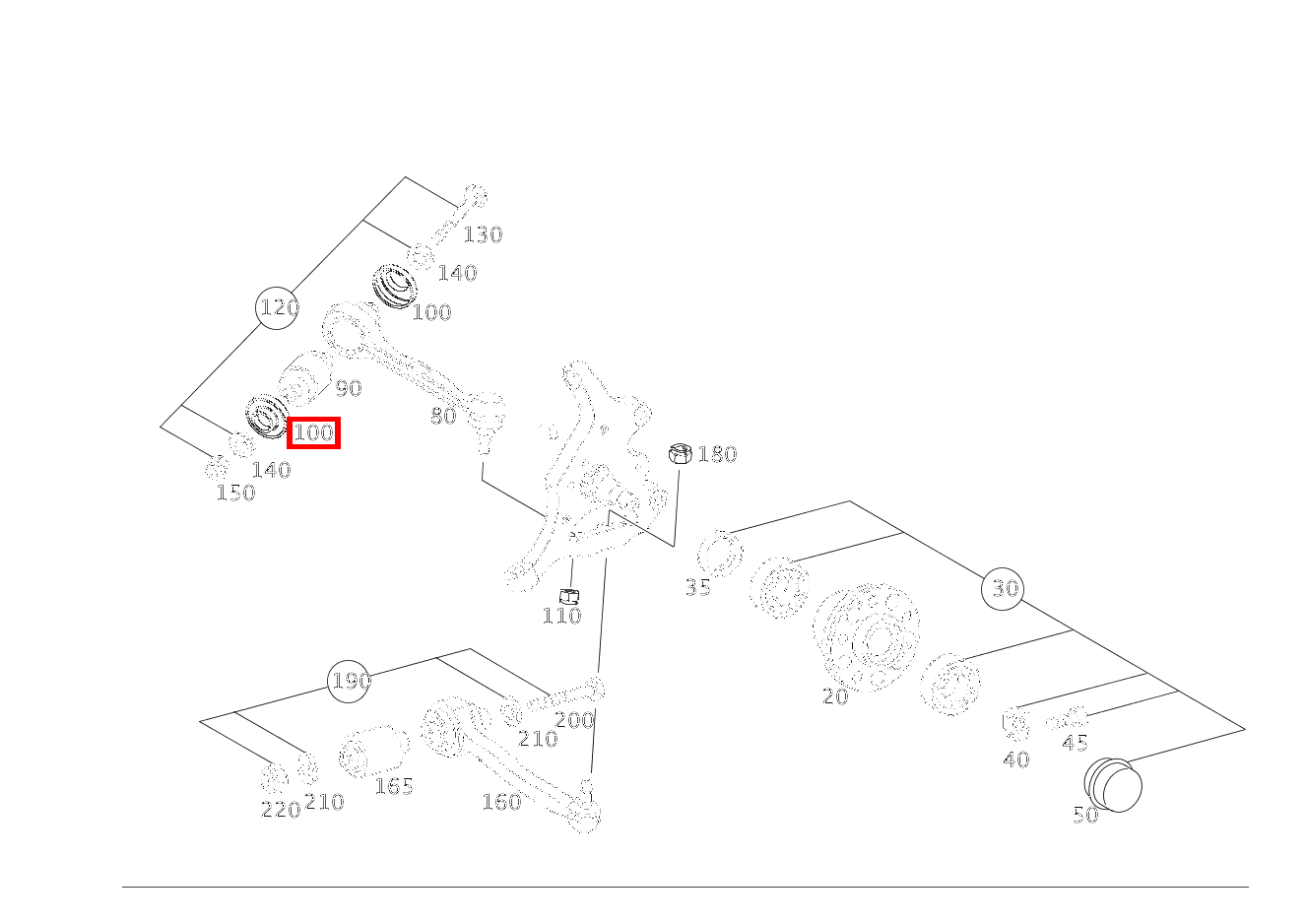 Elastomermanschette LINKS UND RECHTS AN LAGER ZUGSTREBE CLK 63 AMG Cabriolet 209