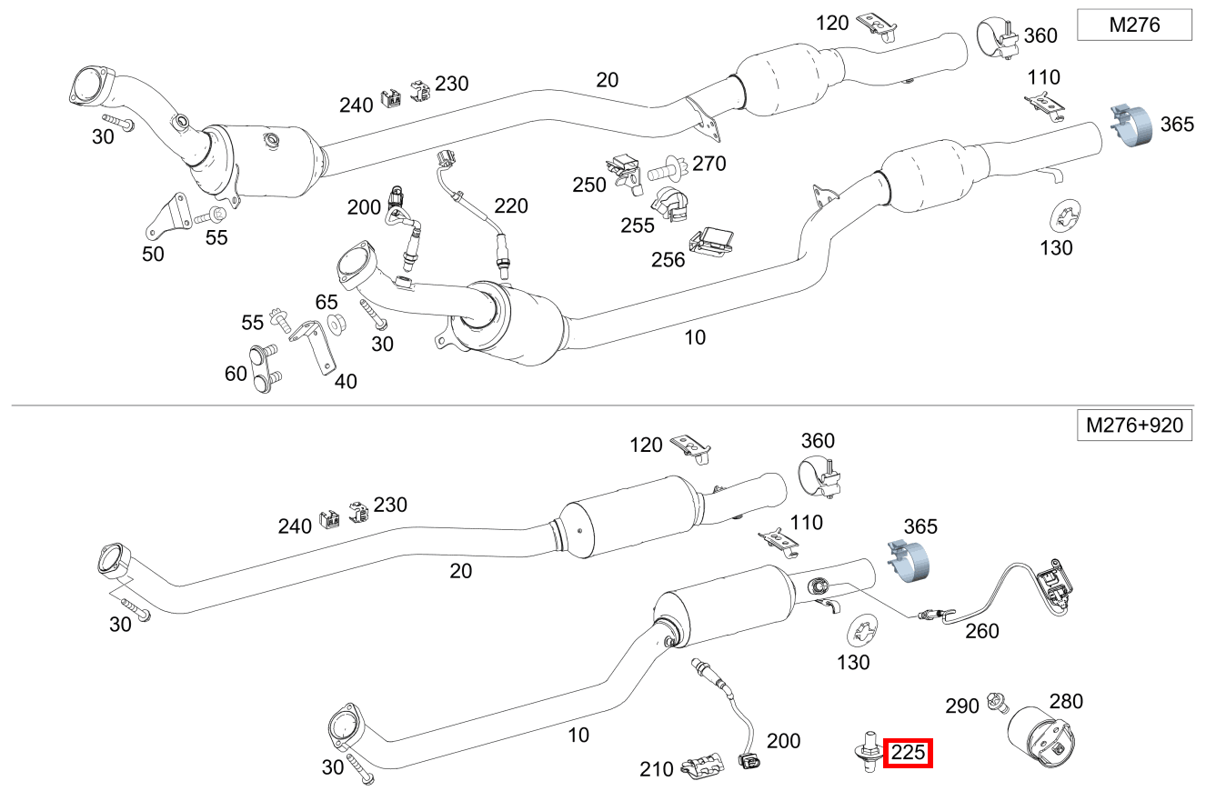Sechskantmutter Mit Bund NOX-Sensor nach Katalysator; 5 MM S 350 DE 4MATIC Limousine lang 221