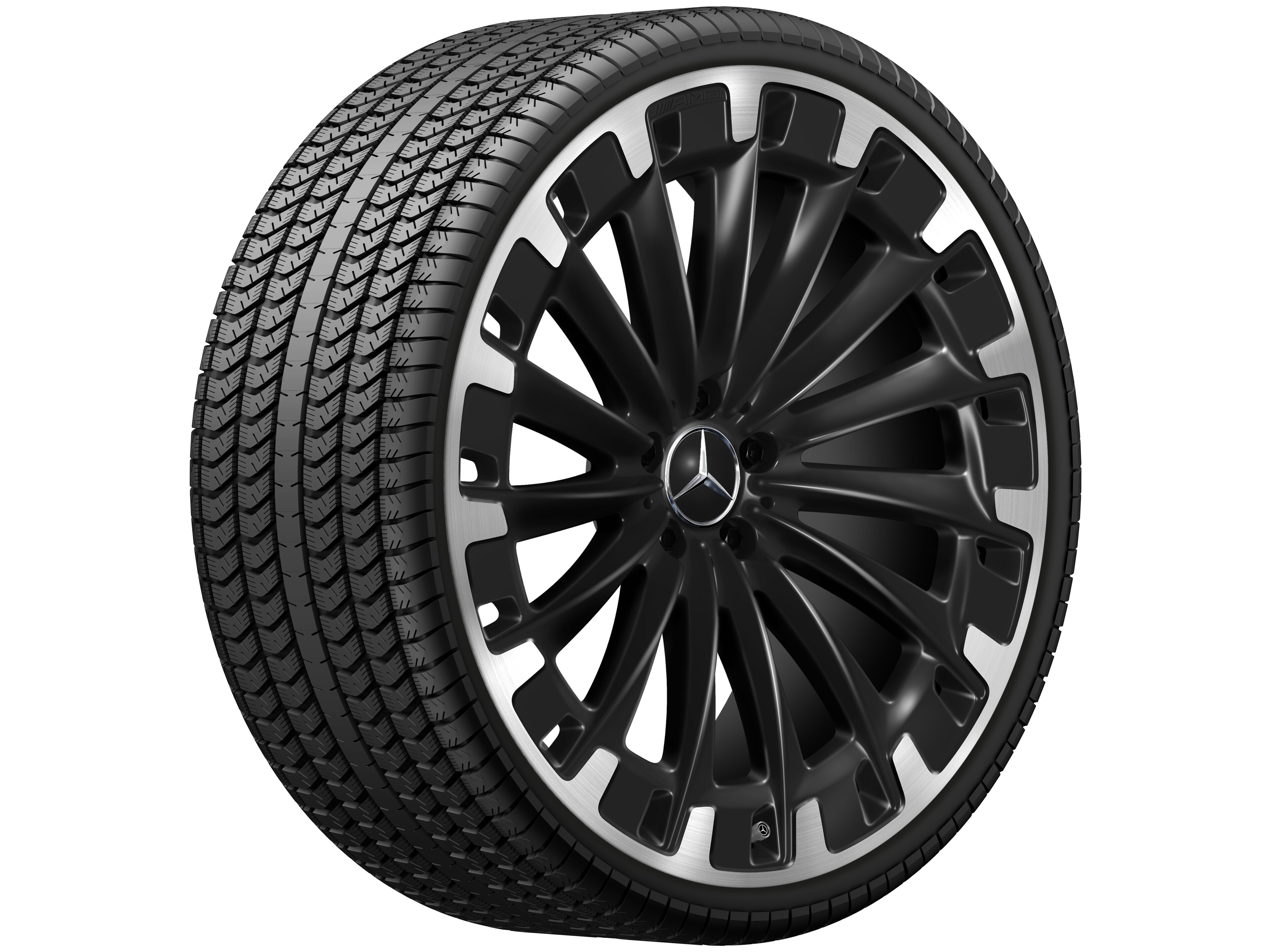 AMG Vielspeichen-Rad, 22 Zoll, 9,5 J x 22 ET 41,5, schwarz, glanzgedreht