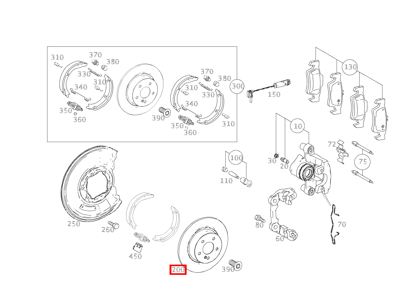 BREMSSCHEIBE UNBELUEFTET Hinten rechts C180 BLUE EFF C 204