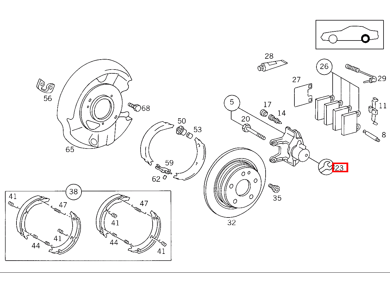 Reparatursatz BREMSSATTEL SL 500/500 SL 129 Reparatursatz BREMSSATTEL SL 500/500 SL 129