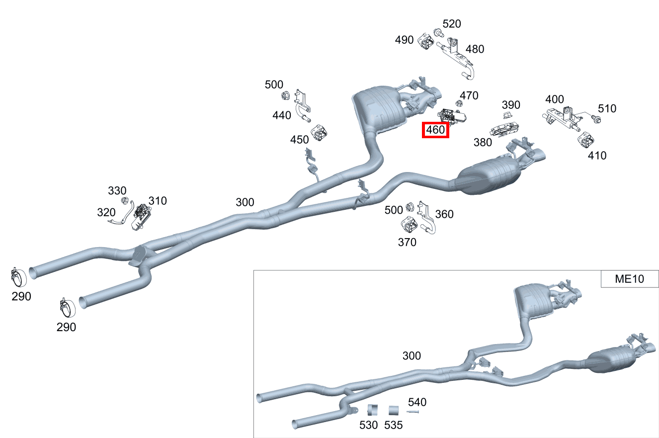 Aktuator Abgasklappe hinten rechts Mercedes-AMG GT 63 S E PERFORMANCE 290
