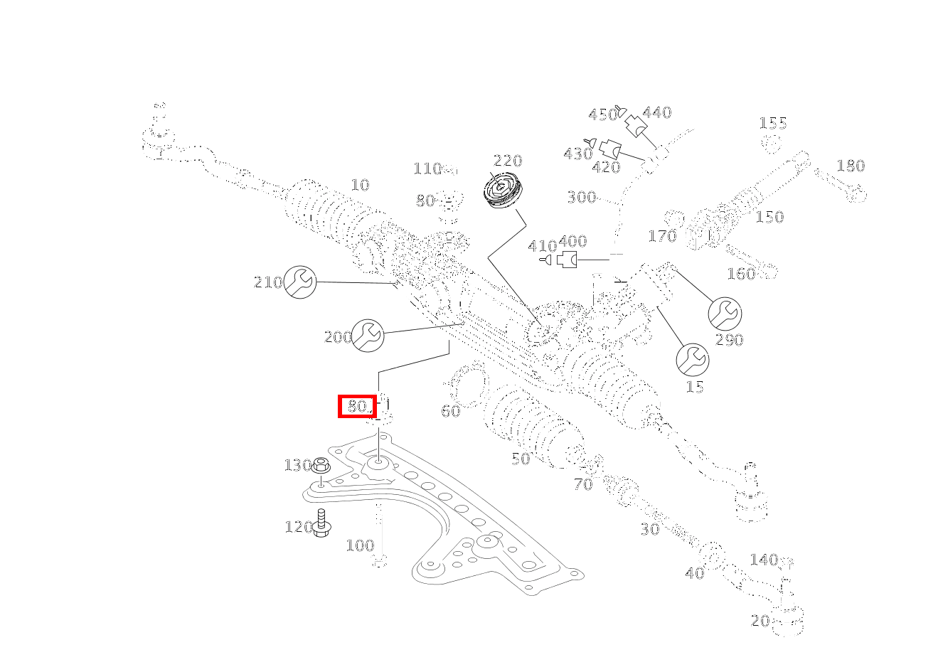 Gummilager Zahnstangenlenkung CLS 55 AMG 219 Gummilager Zahnstangenlenkung CLS 55 AMG 219